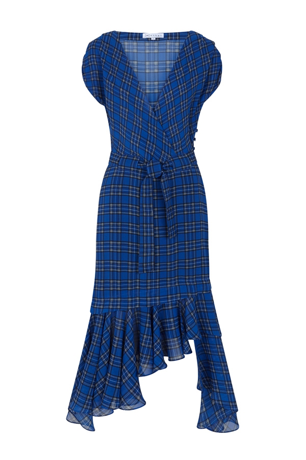 Vestido cuadros online azul